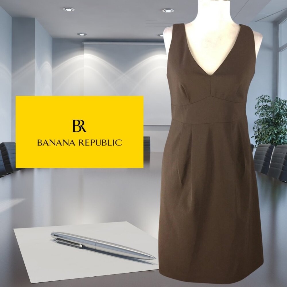 Banana Republic Brown Wool Blend Sheath Dress